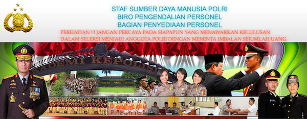 Tampilan Depan Website POLRI