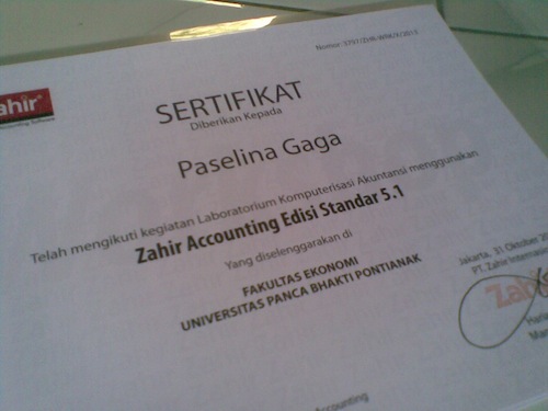 Sertifikat Zahir Mahasiswa UPB Pontianak