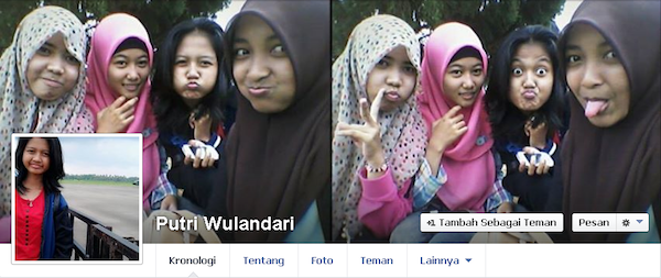 Halaman Facebook Putri Wulandari