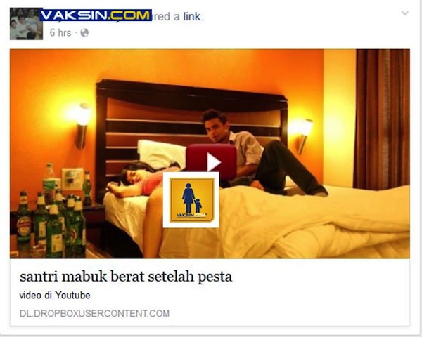 Virus Gadis Mabuk di Facebook