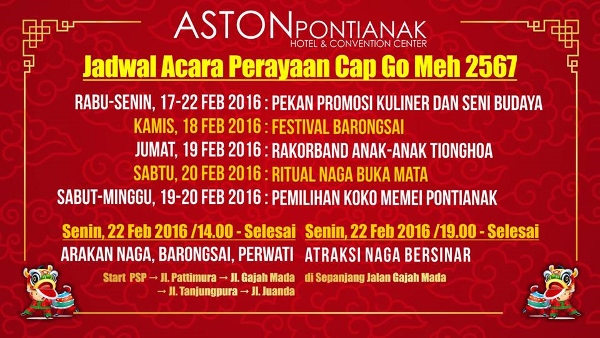 Jadwal Acara Perayaan Cap Go Meh 2567