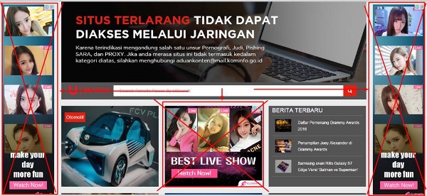 Tampilan Halaman Internet Positif