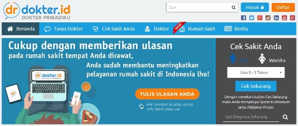 Tampilan Salah Satu Website Konsultasi Kesehatan Online Gratis di Indonesia