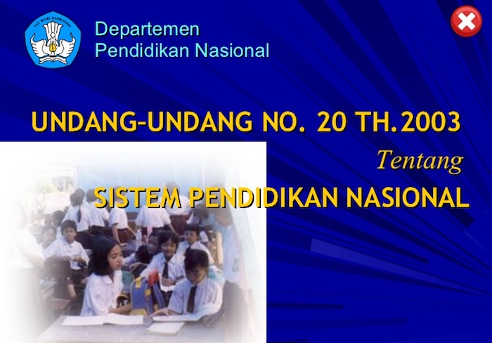 UU SISDIKNAS NO 20 TAHUN 2003