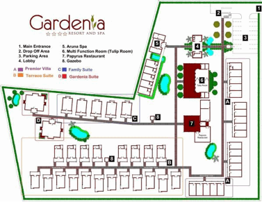 Gardenia Resort and Spa Map