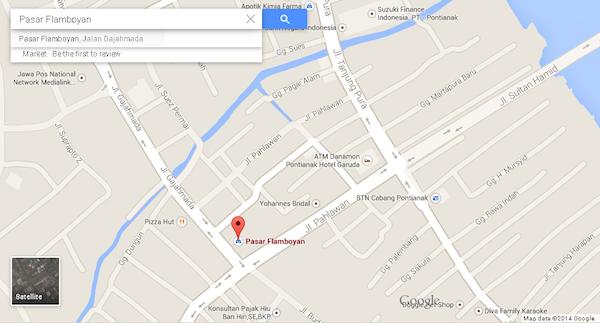 Lokasi Pasar Flamboyan Pontianak via Google Maps