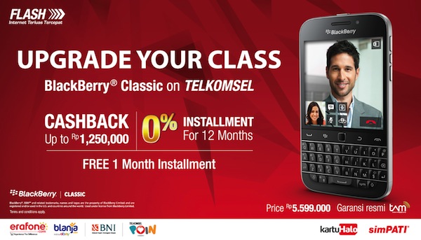 Paket Bundling Telkomsel dan BlackBerry Classic Maret 2015