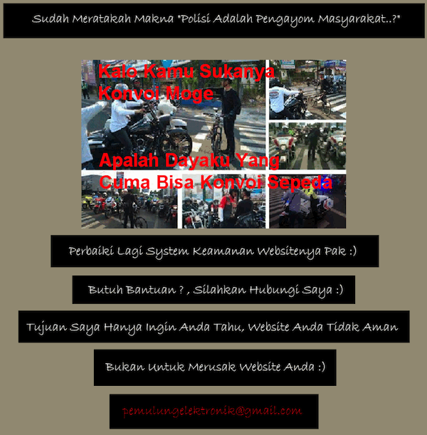 Pesan di Halaman Website Propam Polri
